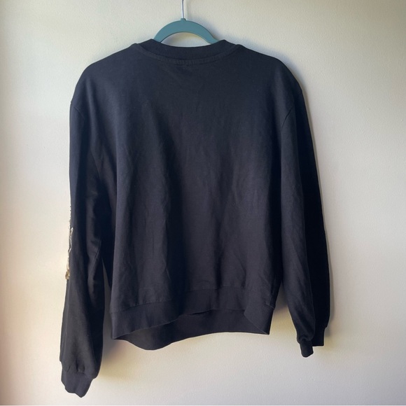 By Anthropologie Women’s Floral Appliqué Crew-Neck Sweater Sz Large Embroidered - Picture 7 of 8